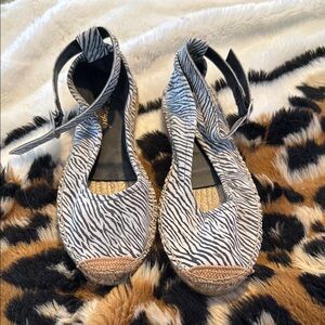 NWOT Free People Zebra Print Espadrille Sandals